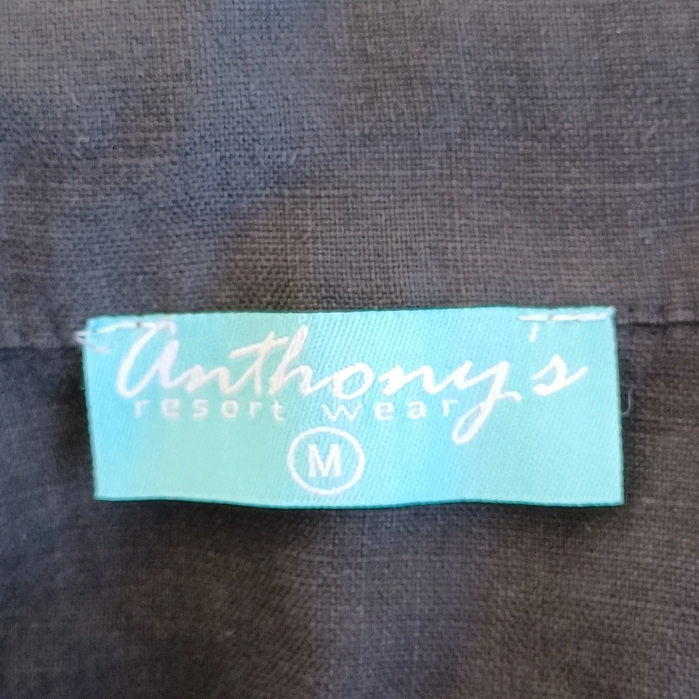 Anthonys Resort Wear Black Cotton Linen Blend Jacket Womens Size M - Picture 3 of 8